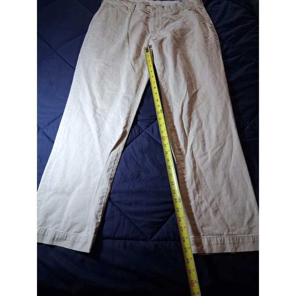 Polo Ralph Lauren Men 36x32 Tan Khaki Chino Pants Straight Leg Flat Front Cotton